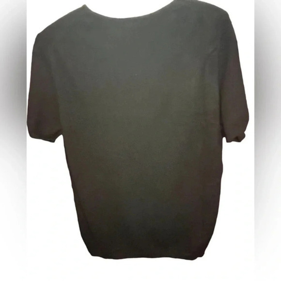 Lands End Classic Contemporary Cashmere Short sleeve Sweater Black Luxury - Picture 2 of 10